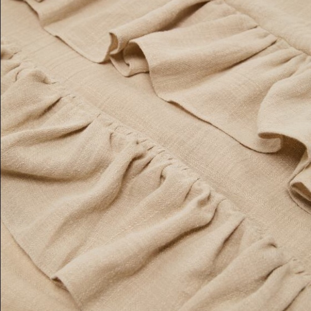 NWT Zara Cream Ruffled Cotton Scarf Sarong Wrap - Picture 4 of 7